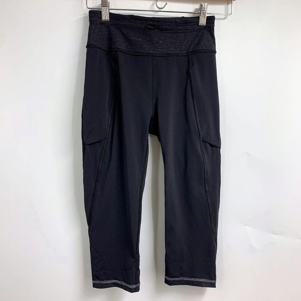 Lululemon Women's‎ Time To Sweat Crop Yoga Outdoor Sports Leggings Size 4